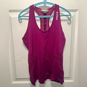 Reebok Magenta Mesh Racerback Top